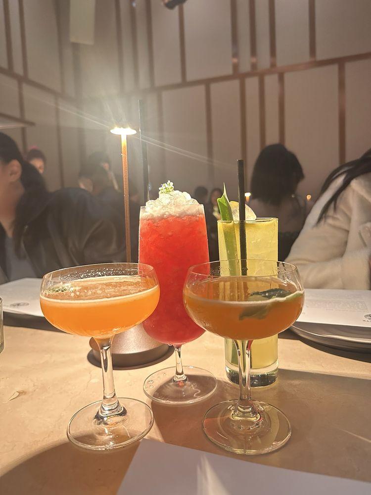 Drinks served at a table